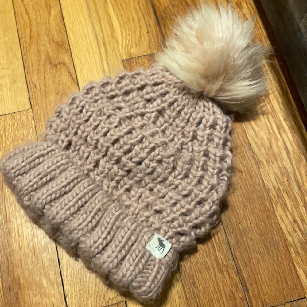 Abercrombie Kids Tan Knit Pom-Pom Hat